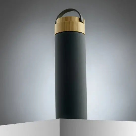 JoyJolt Glass Water Bottle with Carry Strap & Non Slip Silicone Sleeve - 20 oz - Grey image {5}