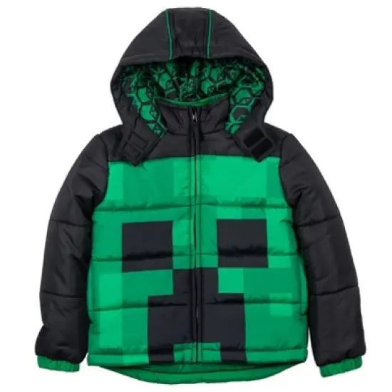 Minecraft Zip Up Winter Coat Puffer Jacket Little Kid to Big Kid image {1}