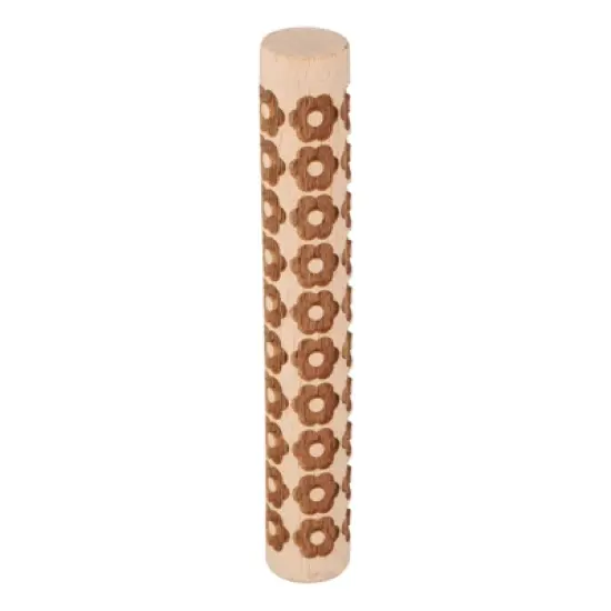 Unique Bargains Wood Clay Grain Texture Carved Fine Baking DIY Rolling Pins image {7}