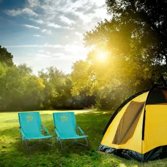 Maui and Sons Comfort Sling Back Bag Beach Camping Picnic Chair Teal image {5}