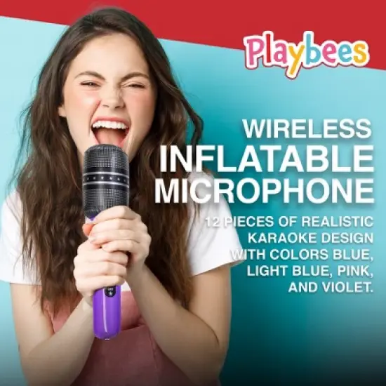 Playbees 10.5 Inch Wireless Inflatable Microphone - 12 Pieces image {2}