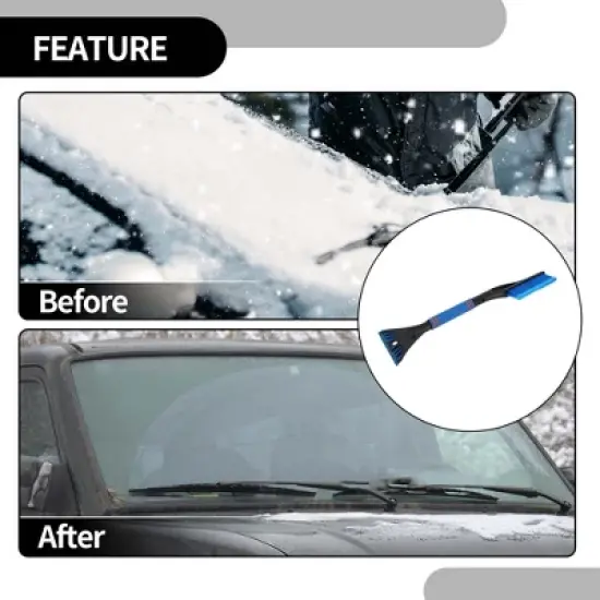 Unique Bargains Universal Car Ice Scraper Brush with Broom SUV Snow Frost Remover for Car Truck Plastic image {3}