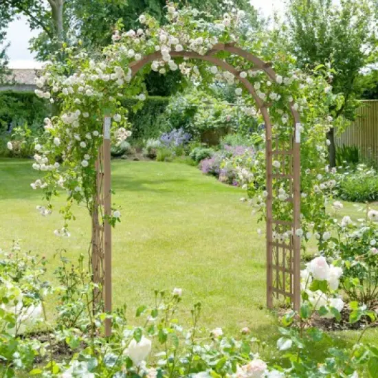 Karl Home 58.1'' W x 23.2'' D Outdoor Solid Wood Arbor image {3}