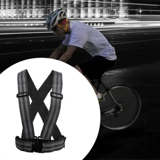 Unique Bargains Polyester High Visibility Safety Walking Cycling at Night Reflective Vest 1 Pc image {1}