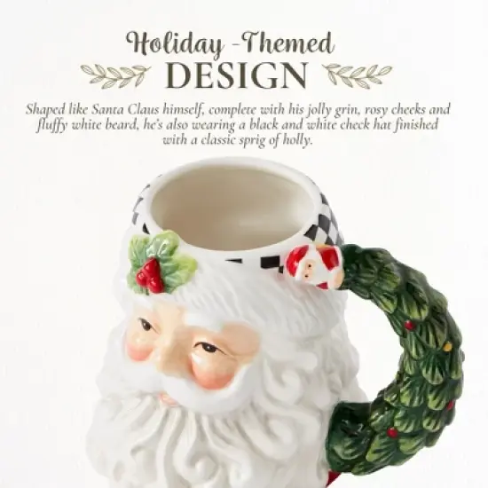 Spode Christmas Tree Santa Toby Mug - Festive Ceramic Coffee Mug with Decorative Santa Design - Ideal for Hot Beverages image {2}
