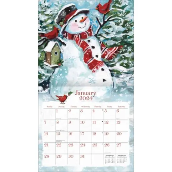 Lang 2024 Wall Calendar 24"x12" Sam Snowman image {1}