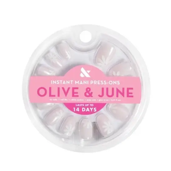 Olive & June Press-On Fake Nails - S Round - Chrome Daisy Pop - 42ct image {5}