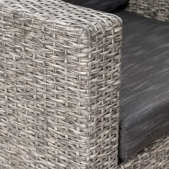 Puerta Wicker Club Chair - Mixed Black/Dark Gray - Christopher Knight Home: Weather-Resistant Patio Furniture image {2}