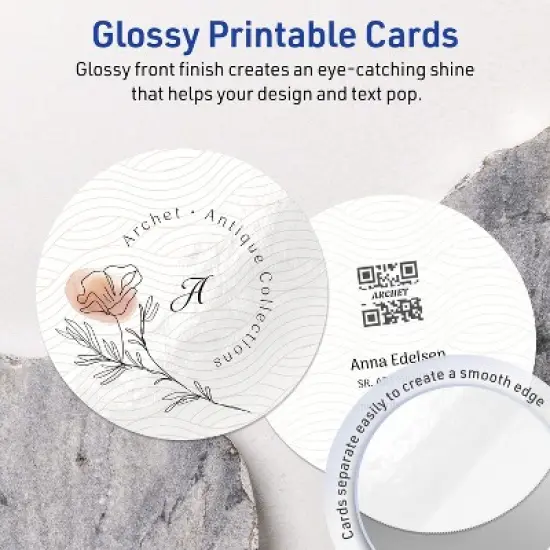 Avery Printable Round Cards, 3" Diameter, Glossy White, 300ct image {1}