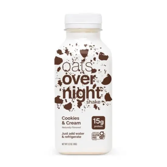 Oats Overnight Cookies and Cream Breakfast Shake - 2.2oz image {5}