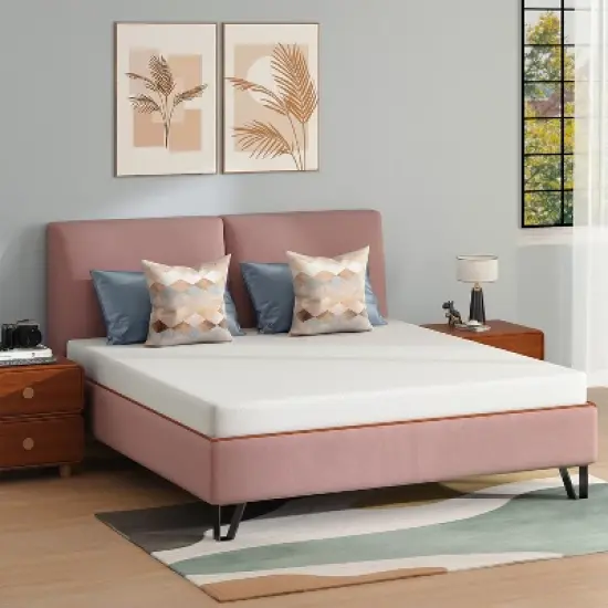 FDW 6 inch Bamboo Charcoal Memory Foam Mattress Cooling Gel Infused CertiPUR-US Certified Breathable Bed Mattress for Cooler Sleep,White image {7}