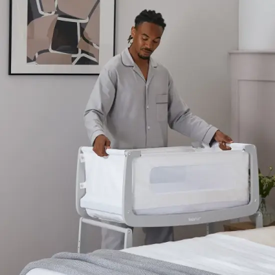 SnuzPod4 Bedside Sleeper Bassinet - Dove Grey image {3}