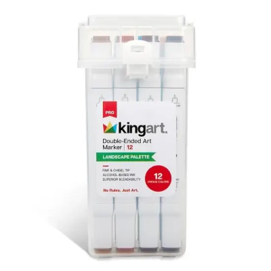 KINGART PRO Double-Ended Markers 12 Landscape Colors image {5}