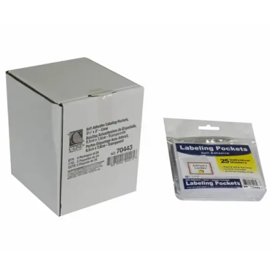 C-Line Self Adhesive Labeling Pockets with Inserts, 25 Per Pack, 2 Packs image {4}