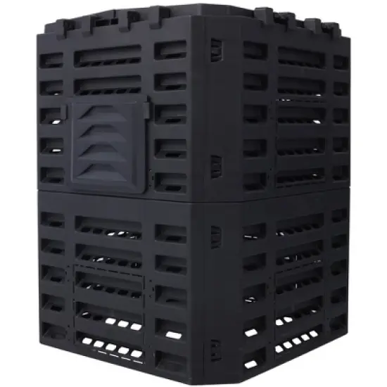Garden Composter Bin Made From Recycled Plastic, Outdoor Compost Bin, 90/132 Gallons Large Compost Bin,abstract,black,25.5in,2.13ft image {5}
