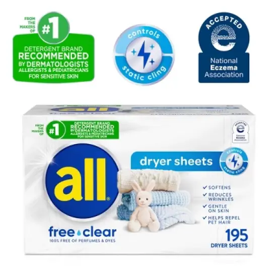 All Free Clear Fabric Softening Sheets - 195ct image {5}