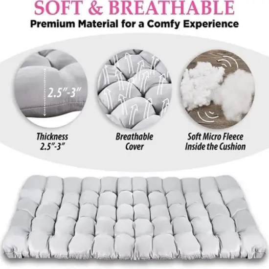 Zone Tech Folding Outdoor Camping Travel Cot and Cot Pad - Lightweight Portable Heavy Duty Adult & Kids Travel Cot w/Large Pocket and Cushion image {1}