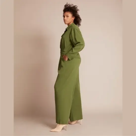 11 Honore Collection Women's Woven Stretch Challis Jumpsuit image {1}