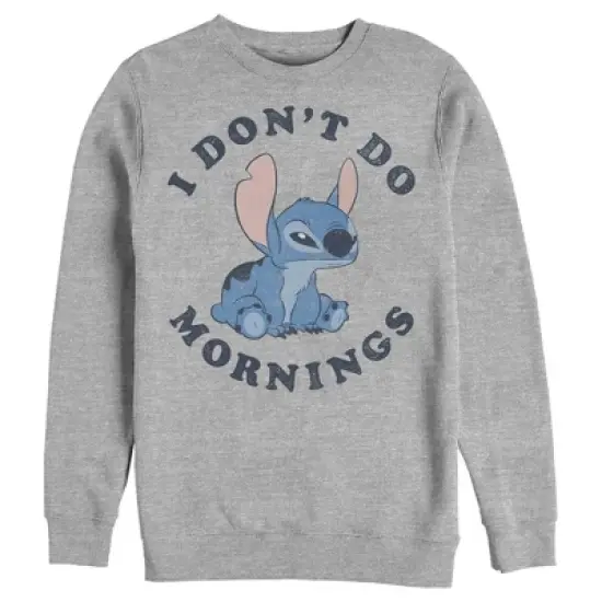 Men's Lilo & Stitch I Don't Do Mornings Light Blue Sweatshirt image {3}