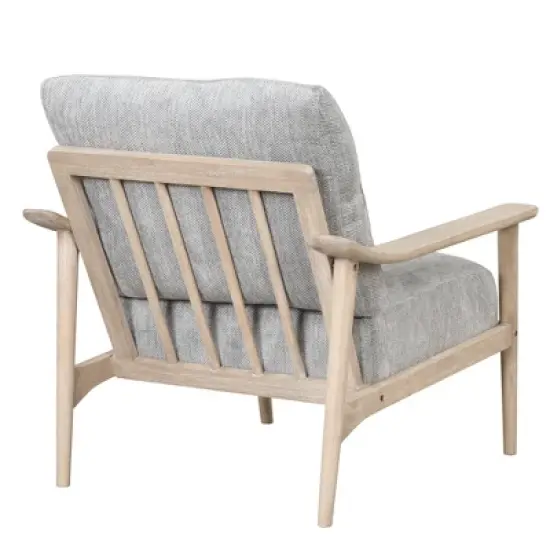 Retro Accent Chair with Solid Wood Frame and Vertical Slatted Back-ModernLuxe image {9}
