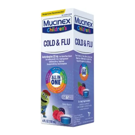 Mucinex Children's Multi-Symptom Cold and Sore Throat Relief Liquid - Very Berry - 4 fl oz image {10}