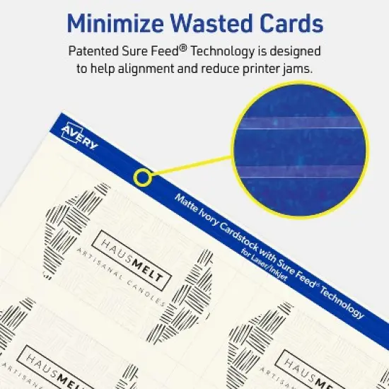 Avery Printable Geo Business Cards, Sure Feed Technology, 2" x 3-1/2", Matte Ivory Cardstock, Print-to-The-Edge, Laser/Inkjet Printable, 80 Total image {6}