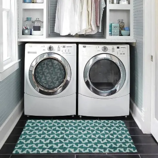 Odessa Washable Outdoor Rug Aqua/Green - Linon image {8}