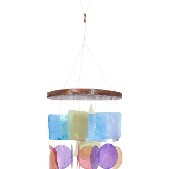 5" Glass Coastal Abstract Windchime - Olivia & May image {3}