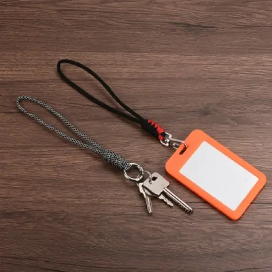 Unique Bargains Braided Wrist Polyester Keychain Wallets Badge Lanyard with Hook 2 Pcs image {4}