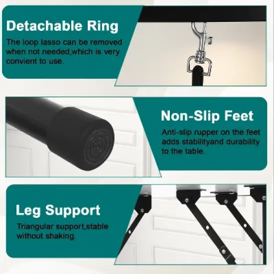 BestMassage 32/36 Inch Pet Grooming Table Foldable Pet Bathing Station, Black image {2}