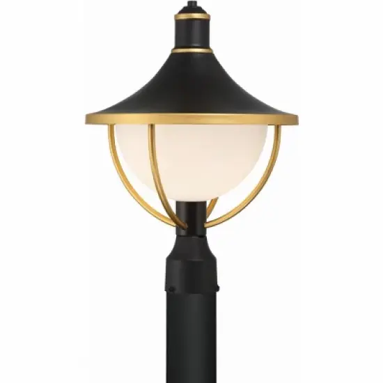 Crystorama Lighting Atlas 1 - Light Post Light in  Matte Black/Textured Gold image {3}