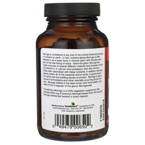 Futurebiotics Moringa, 100 mg, 60 Vegetarian Capsules image {2}