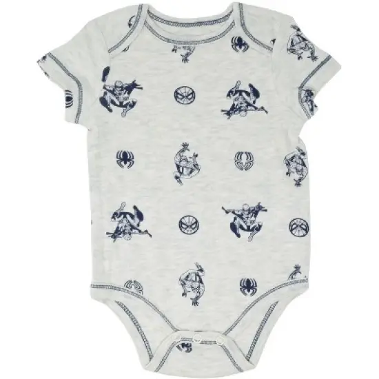 Marvel Avengers Spider-Man 5 Pack Short Sleeve Bodysuits Newborn to Infant image {3}