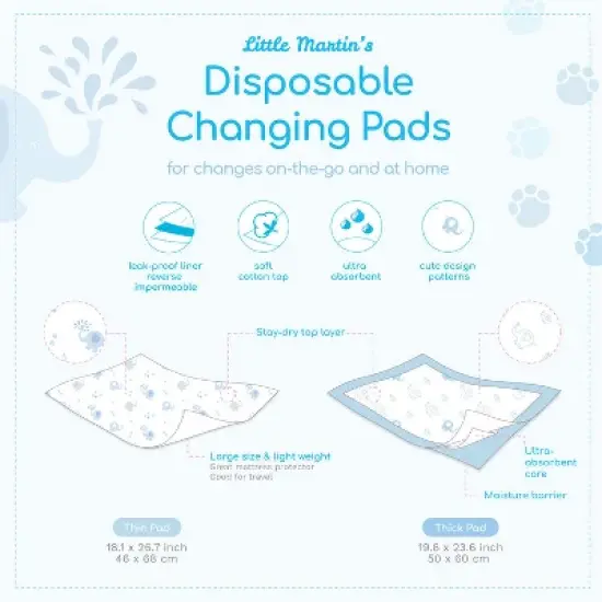 Little Martin's Disposable Changing Pads - 30 Counts image {2}