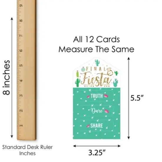 Big Dot of Happiness Final Fiesta - Last Fiesta Bachelorette Party Game Pickle Cards - Truth, Dare, Share Pull Tabs - Set of 12 image {3}