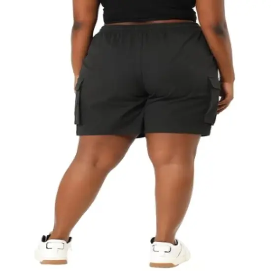 Agnes Orinda Women's Plus Size Drawstring Elastic High Waist Casual Cargo Shorts with Pockets image {4}
