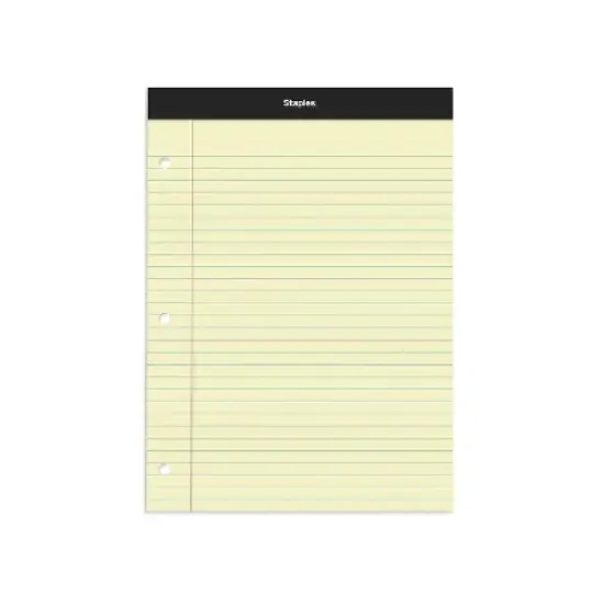 Staples Notepads 8.5" x 11.75" Wide Yellow 100 Sh./Pad 6 Pads/PK 478871 image {8}