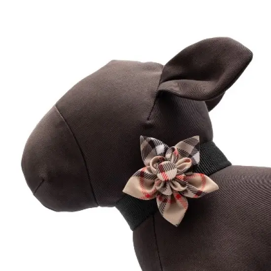 The Worthy Dog Bias Plaid Flower Adjustable Collar Attachment Accessory image {2}