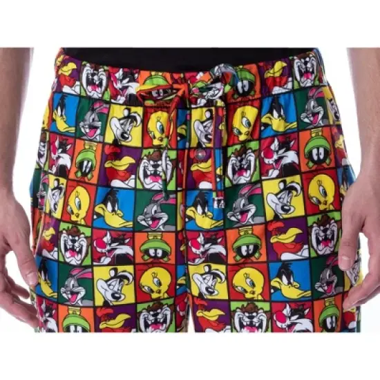 Looney Tunes Men's Character Grid Allover Print Sleep Lounge Pajama Pants Multicolored image {3}