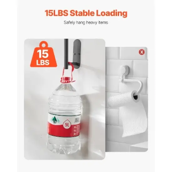 VEVOR Paper Towel Holder Under Cabinet, High-Quality Stainless Steel Paper Towel Holder, Self Adhesive or Drilling Paper Towel Holder, Black image {4}