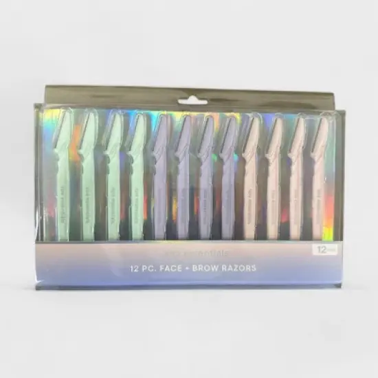 Spa Essentials 12-Pack Face and Brow Razors - Precision Facial Hair Removal and Eyebrow Shaping Tool Set image {4}