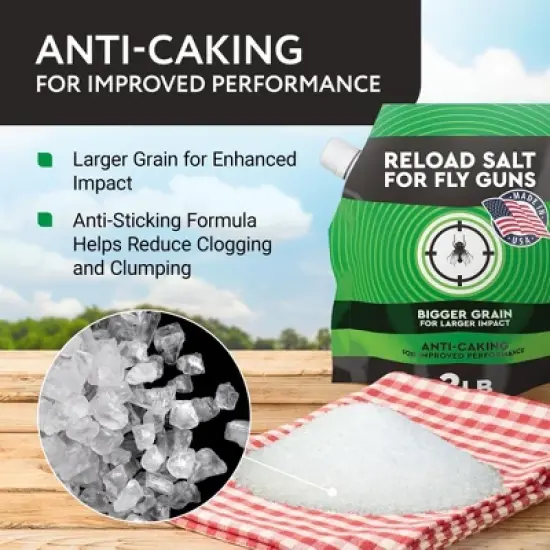 Impresa 2 lbs. Fly Salt for Fly Shooters &ndash; Large Grain Salt for Fly Shooter - With Pouring Spout for Easy Loading image {2}