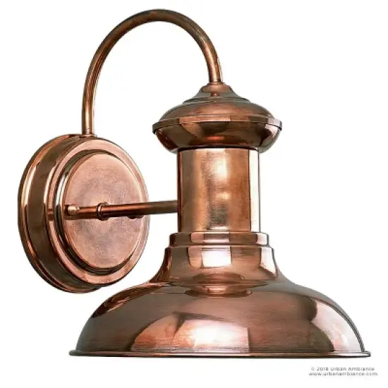 Urban Ambiance Luxury Luxe Industrial Outdoor Wall Light,  10"H x 8.125"W,  Solid Copper Finish, UHP1020 image {5}