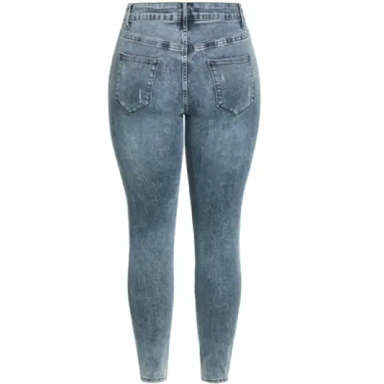 Women's Plus Size Classic Buttons Jean - blue gray | CITY CHIC image {3}