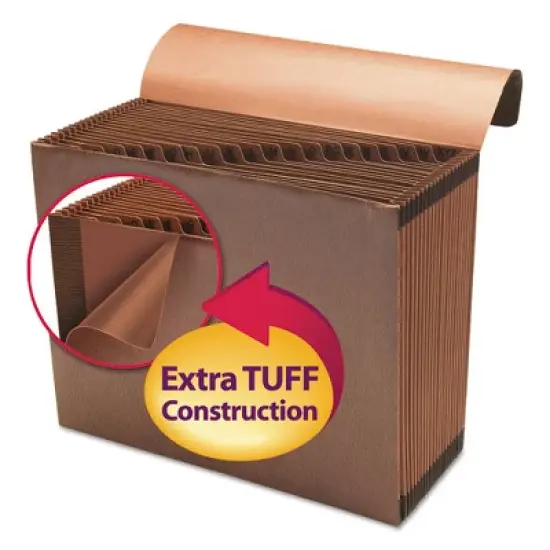 Smead TUFF Expanding Wallet, 21 Sections, Elastic Cord Closure, 1/21-Cut Tabs, Letter Size, Redrope image {3}