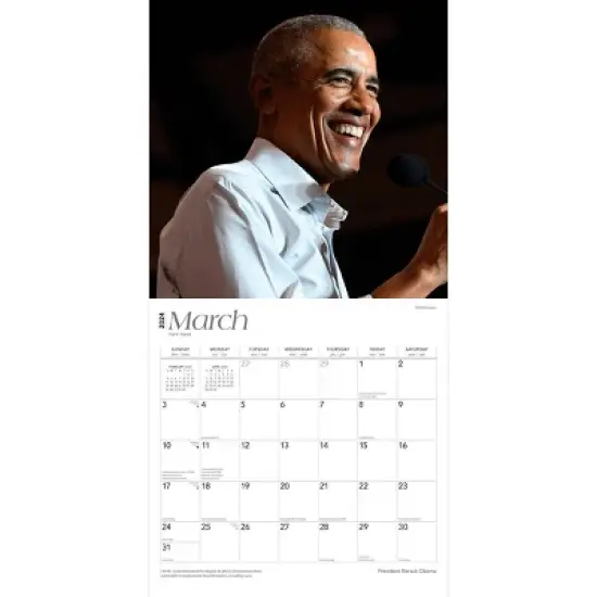 Browntrout 2024 Wall Calendar 12"x12" President Barack Obama image {2}