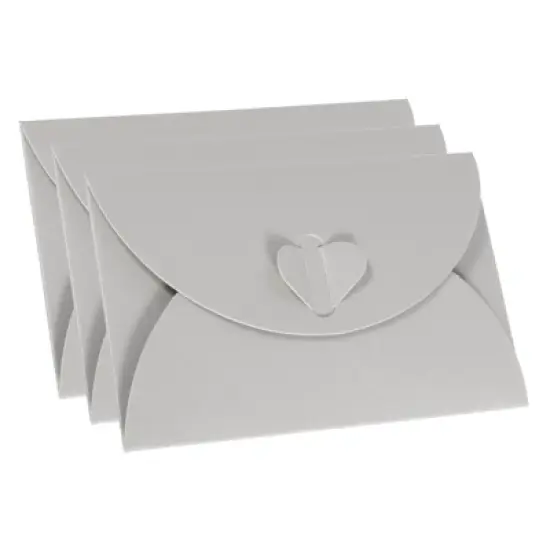 Unique Bargains Mini Pearlescent Paper Heart Shaped Clasp Envelopes 12 Pcs image {12}