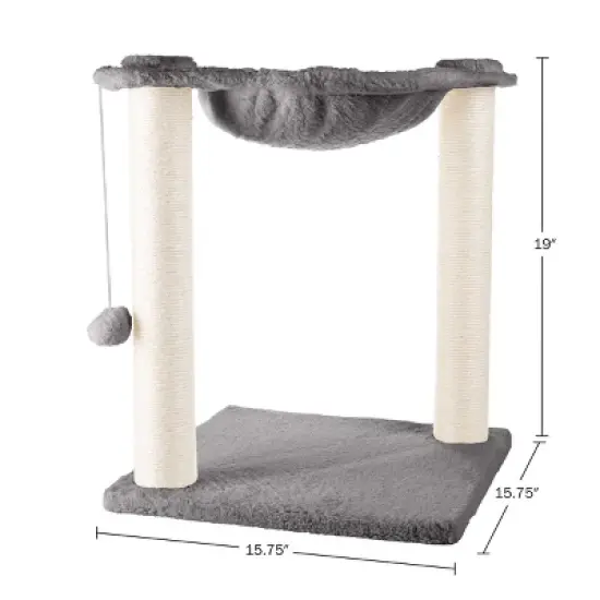 PETMAKER Cat Hammock with Scratching Posts for Indoor Cats (Gray) image {5}