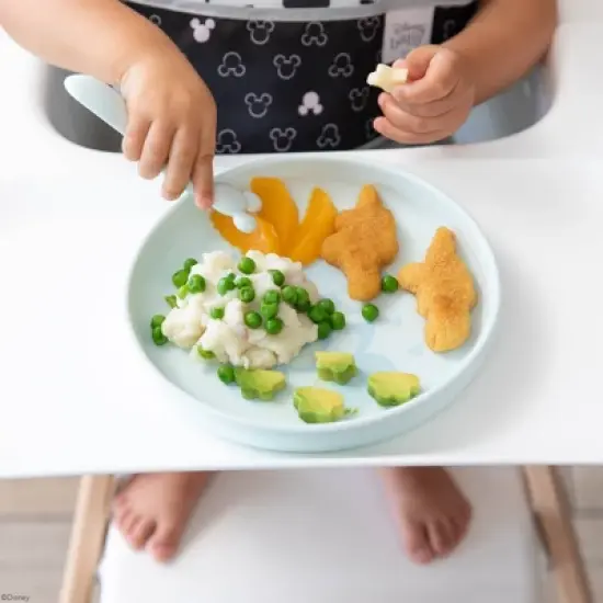 Bumkins 2pc Mickey Mouse Dinnerware Set - Light Blue image {2}