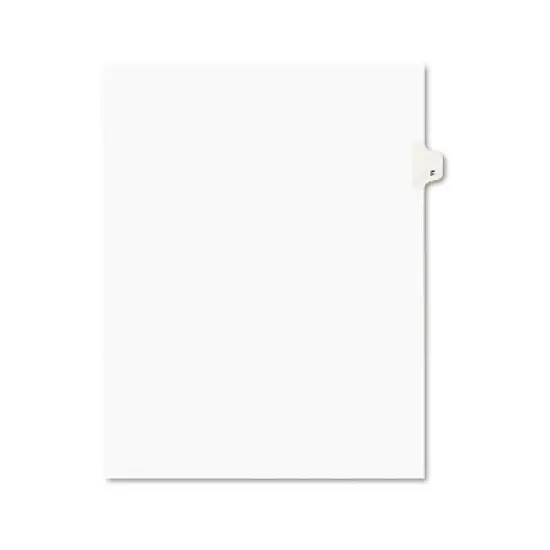 Avery-Style Legal Exhibit Side Tab Dividers 1-Tab Title F Ltr White 25/PK 01406 image {6}